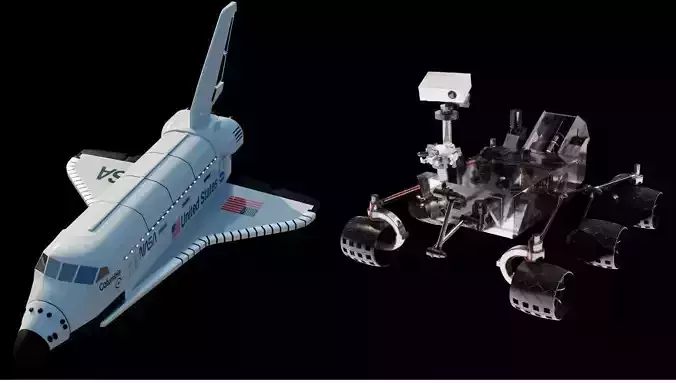 Space Shuttle and Mars Rover 3D models 3D Model Collection