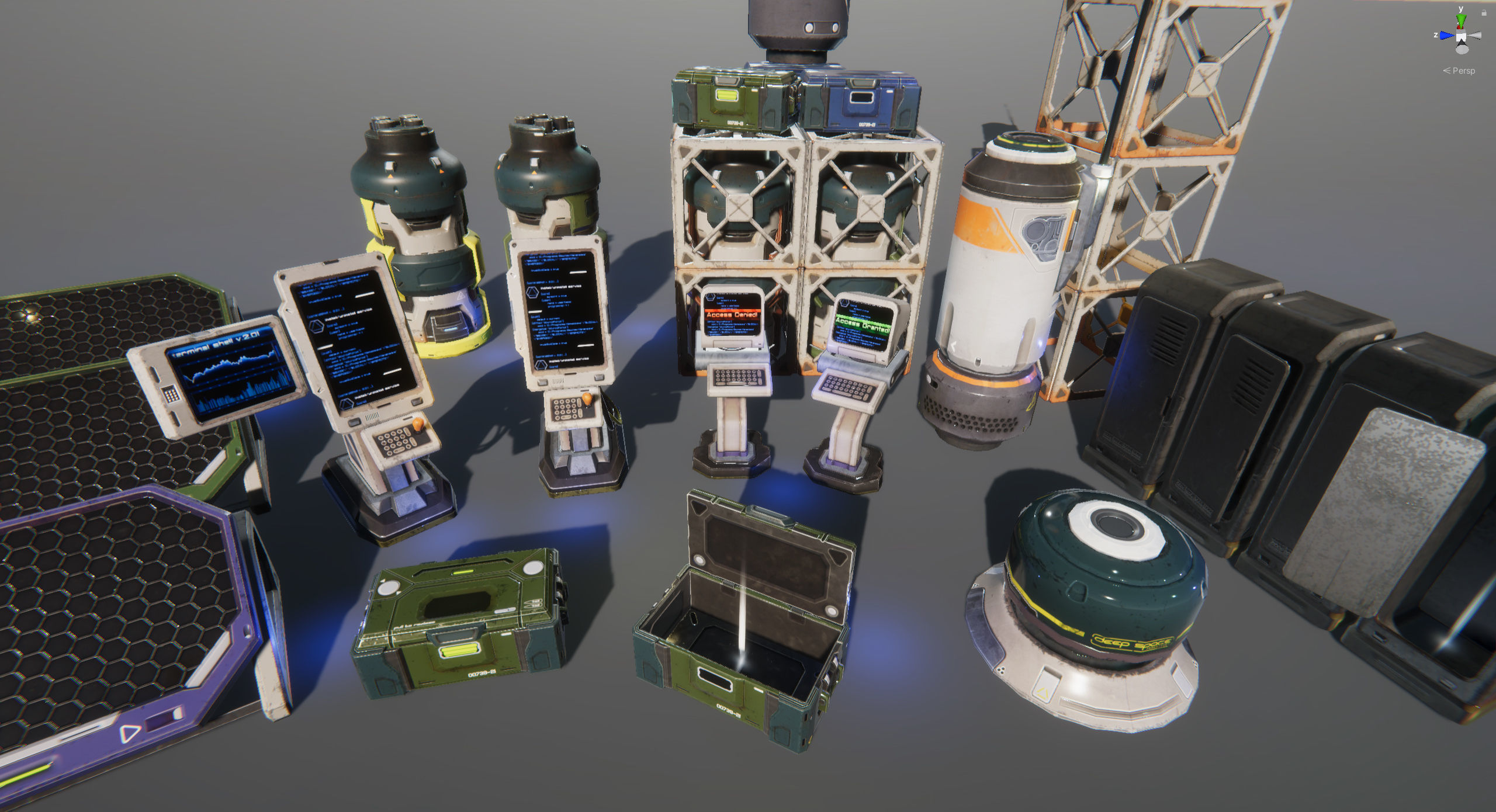Sci-Fi Props Pack vol 2 Low-poly 3D model_38