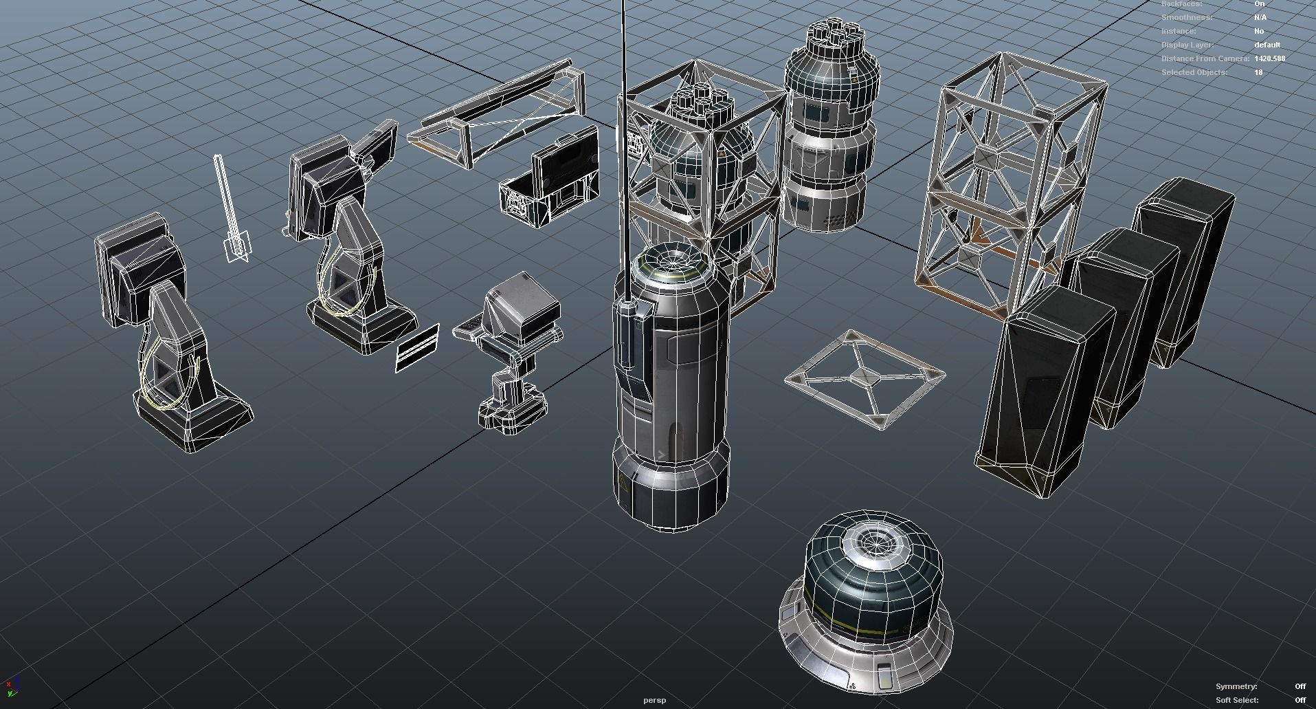 Sci-Fi Props Pack vol 2 Low-poly 3D model_34