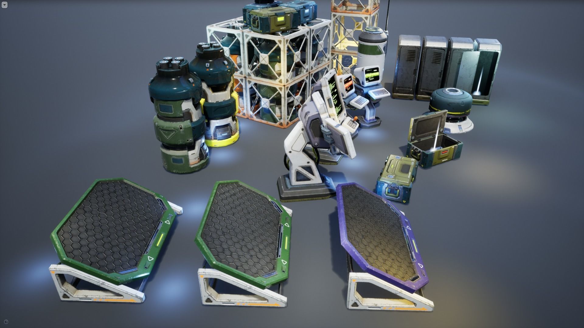 Sci-Fi Props Pack vol 2 Low-poly 3D model_7