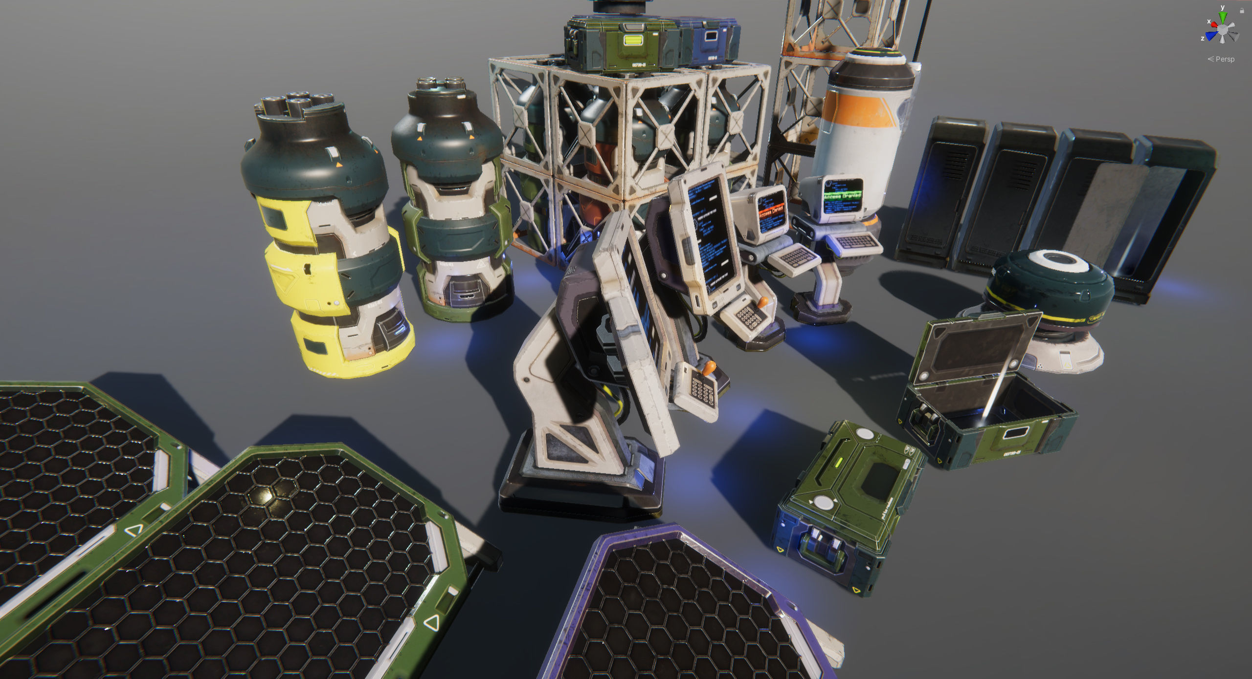 Sci-Fi Props Pack vol 2 Low-poly 3D model_39