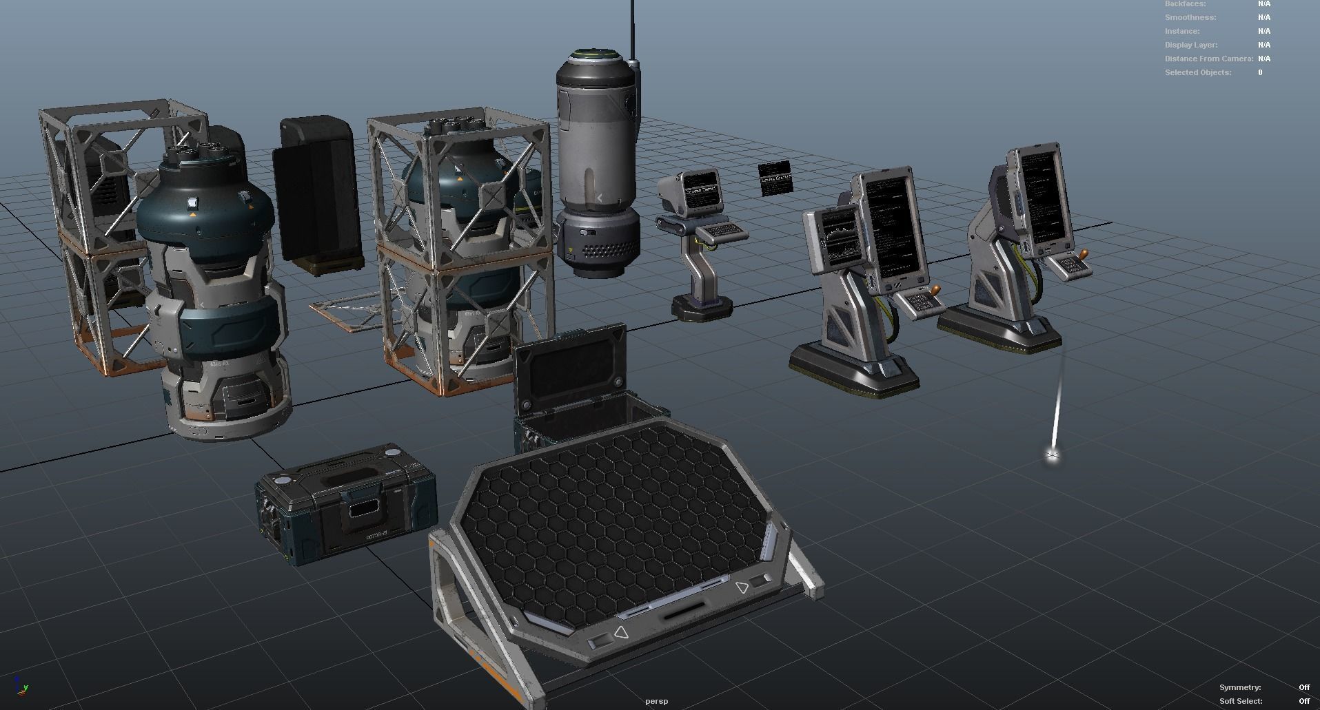 Sci-Fi Props Pack vol 2 Low-poly 3D model_29