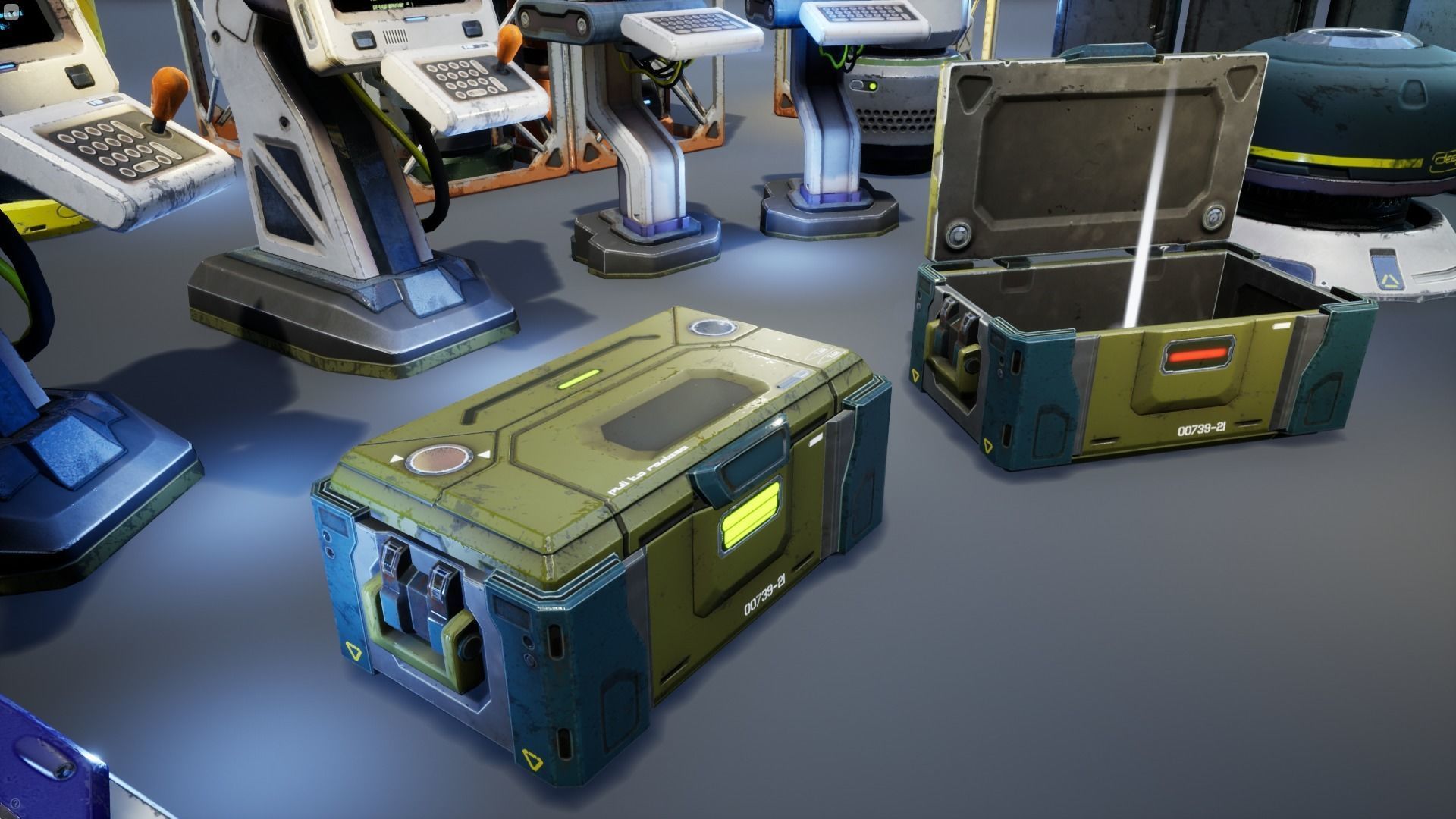 Sci-Fi Props Pack vol 2 Low-poly 3D model_11