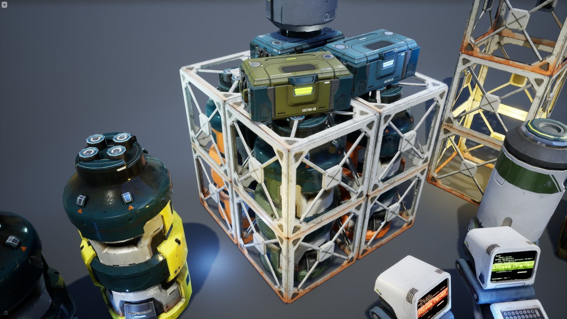 Sci-Fi Props Pack vol 2 Low-poly 3D model_28