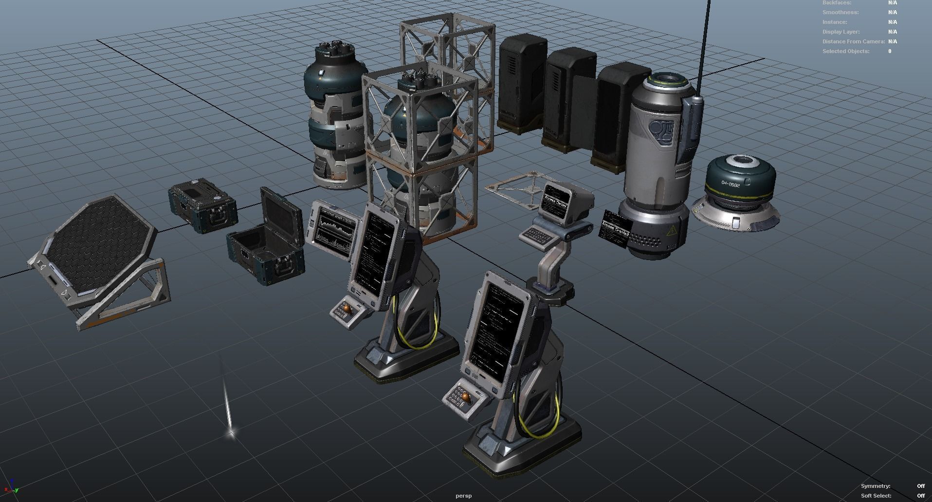 Sci-Fi Props Pack vol 2 Low-poly 3D model_30