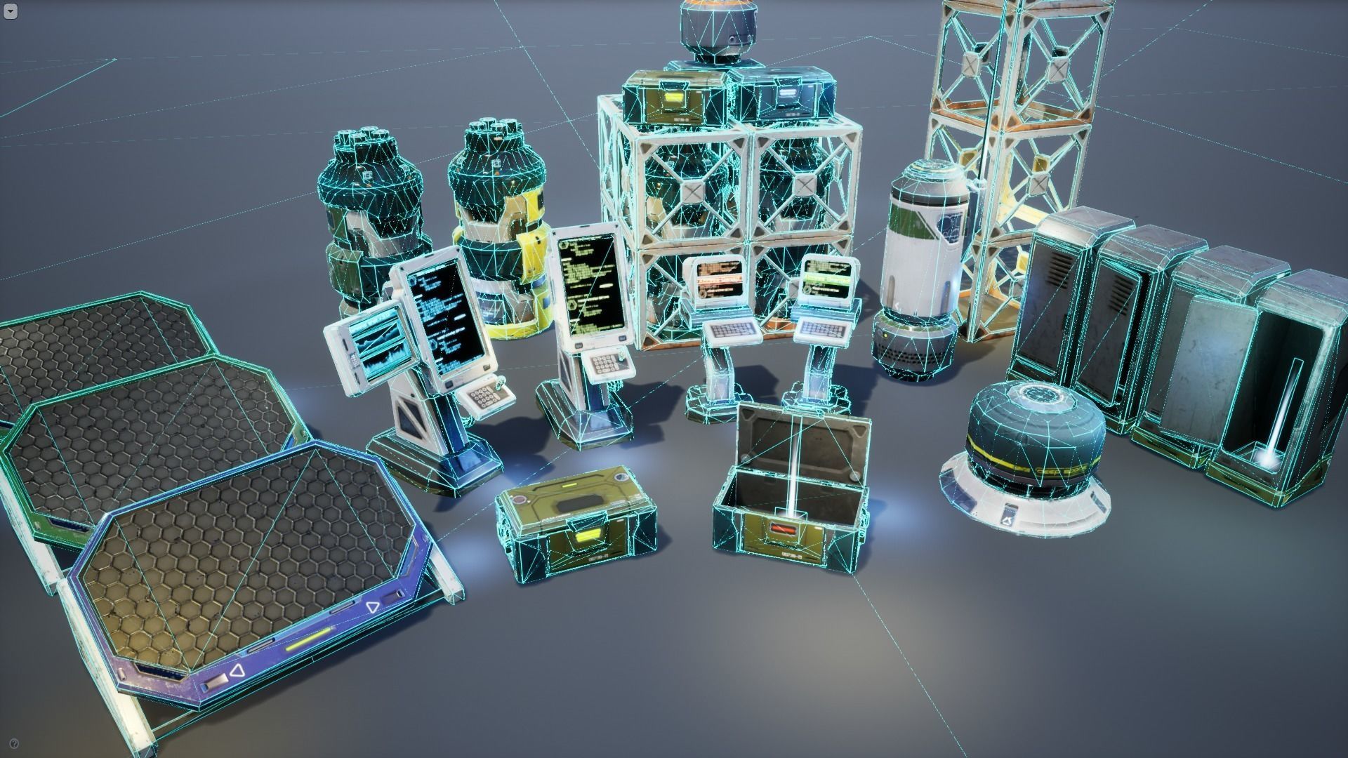 Sci-Fi Props Pack vol 2 Low-poly 3D model_8