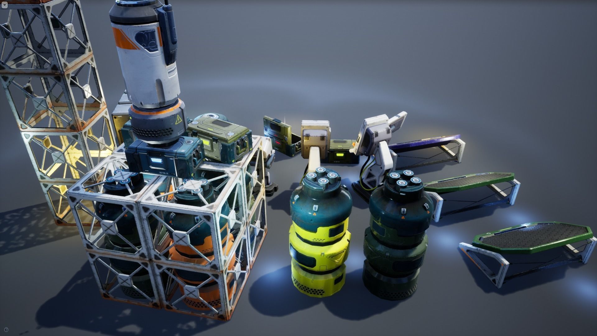 Sci-Fi Props Pack vol 2 Low-poly 3D model_6
