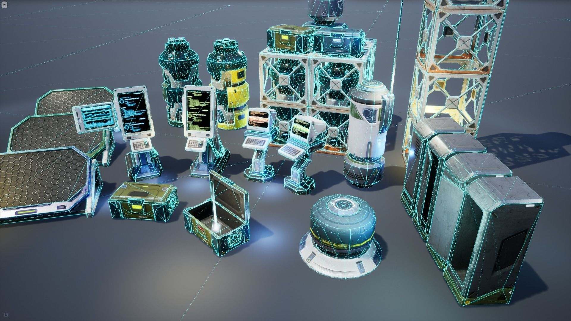 Sci-Fi Props Pack vol 2 Low-poly 3D model_9