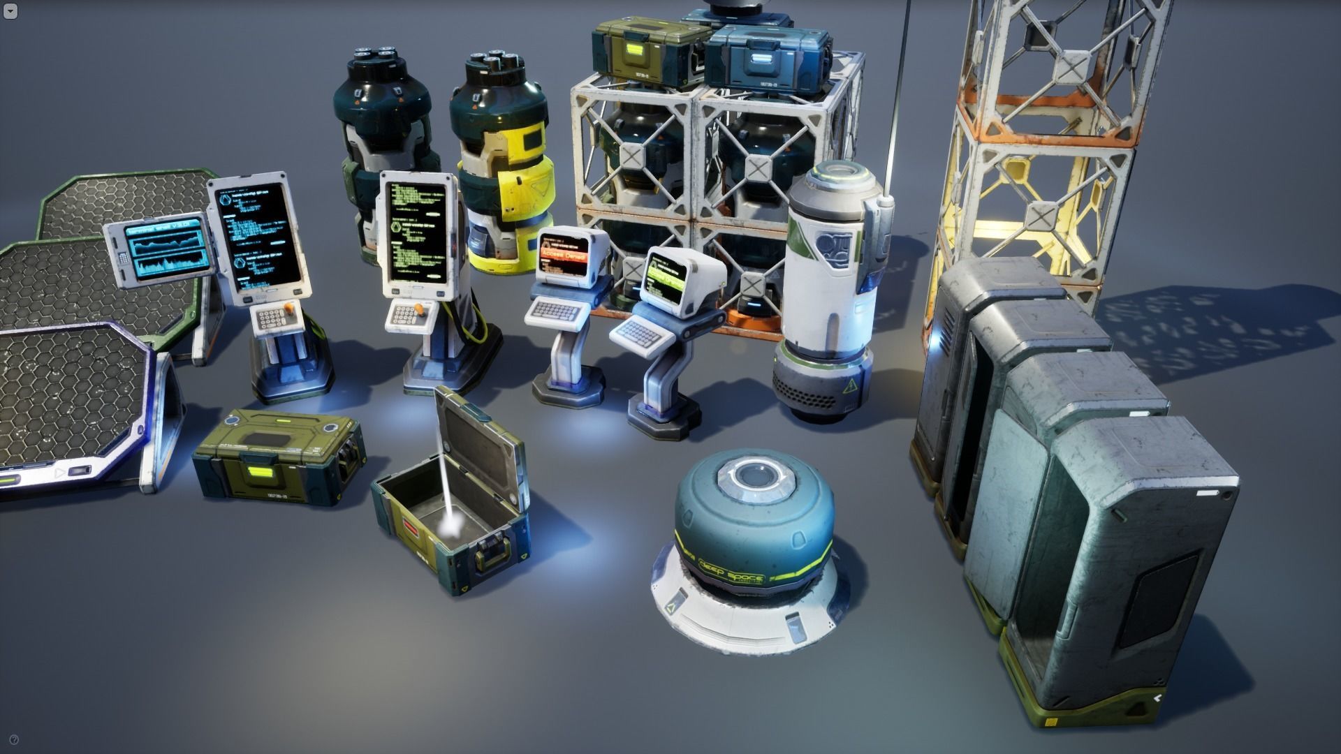 Sci-Fi Props Pack vol 2 Low-poly 3D model_3