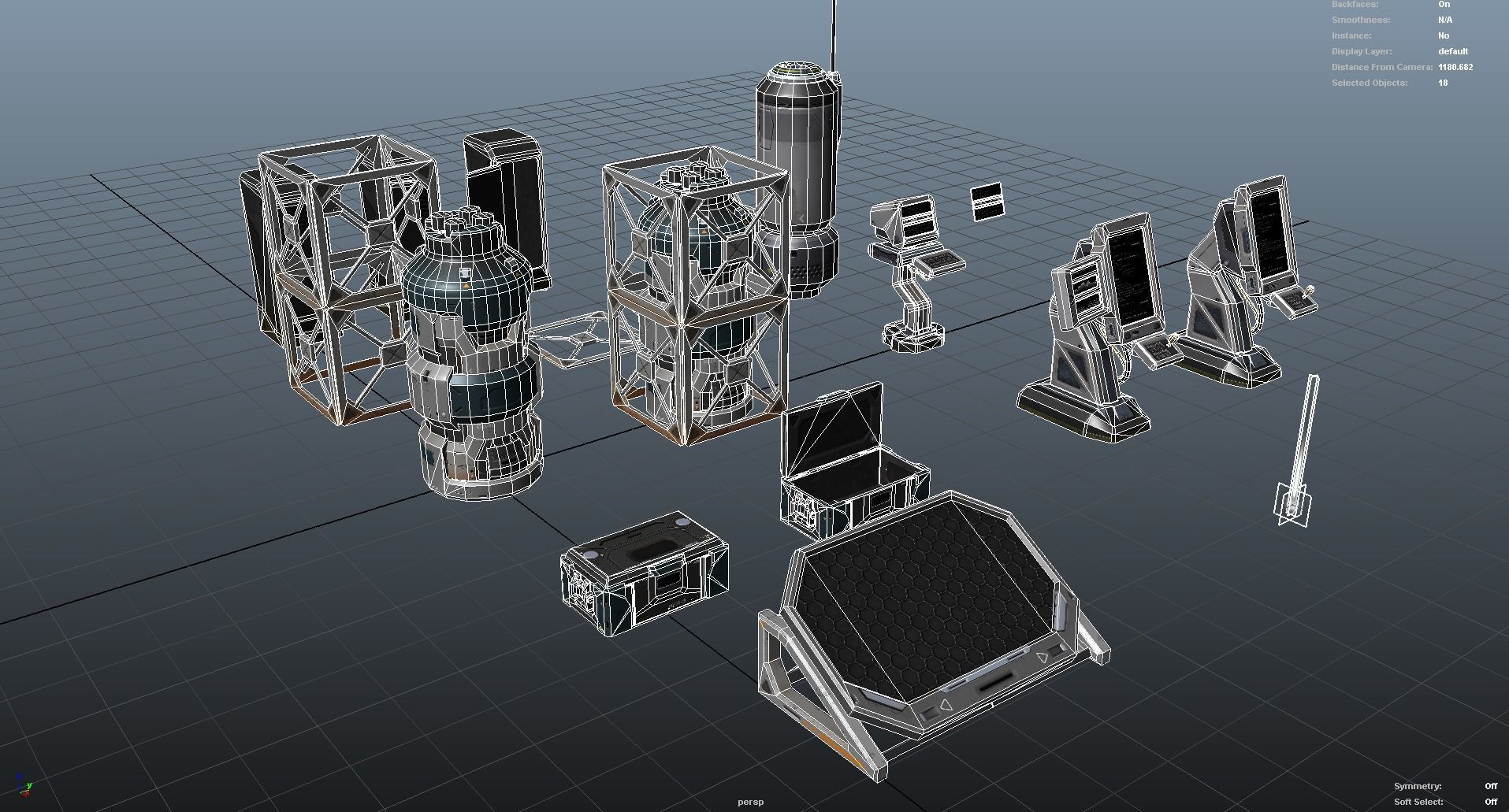 Sci-Fi Props Pack vol 2 Low-poly 3D model_32