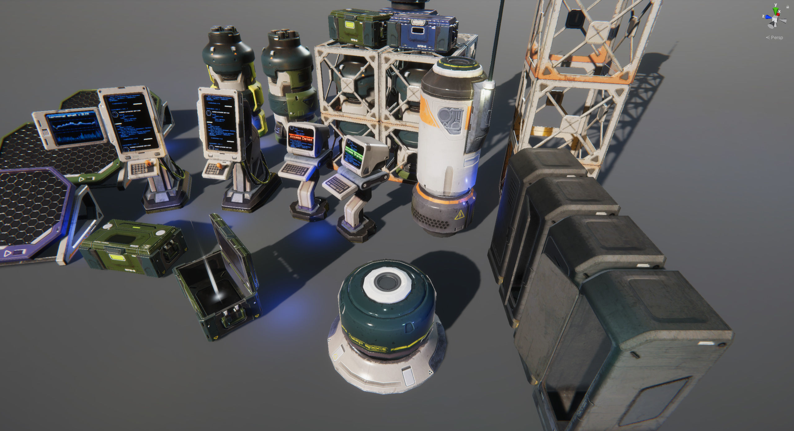 Sci-Fi Props Pack vol 2 Low-poly 3D model_40