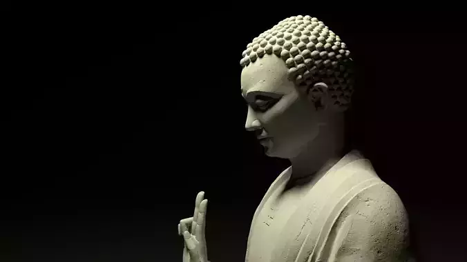 3d Giant Mountain Buddha Modeling  Low-poly 3D model