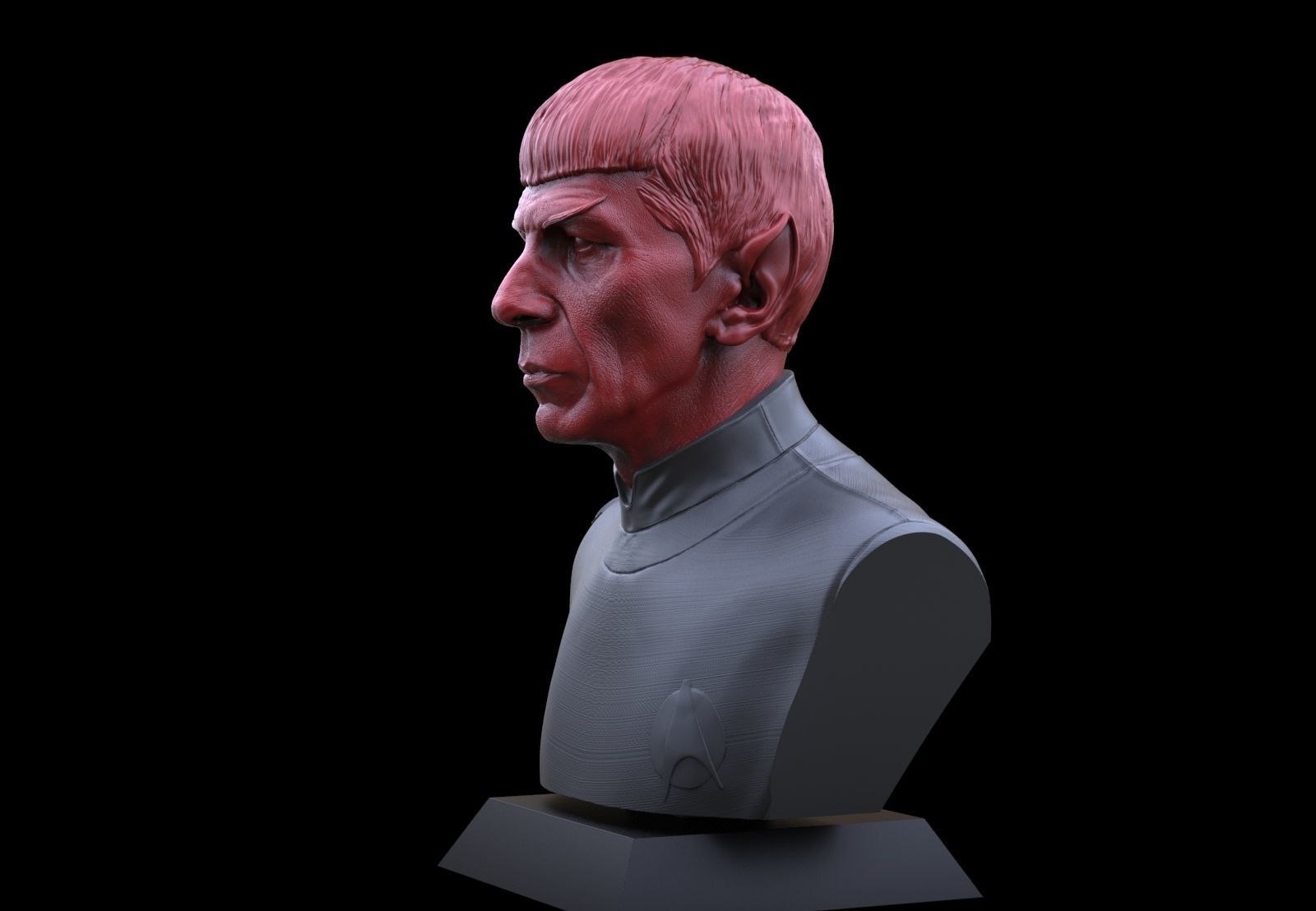 Mr Spock bust Leonard Nimoy 3D print model_3
