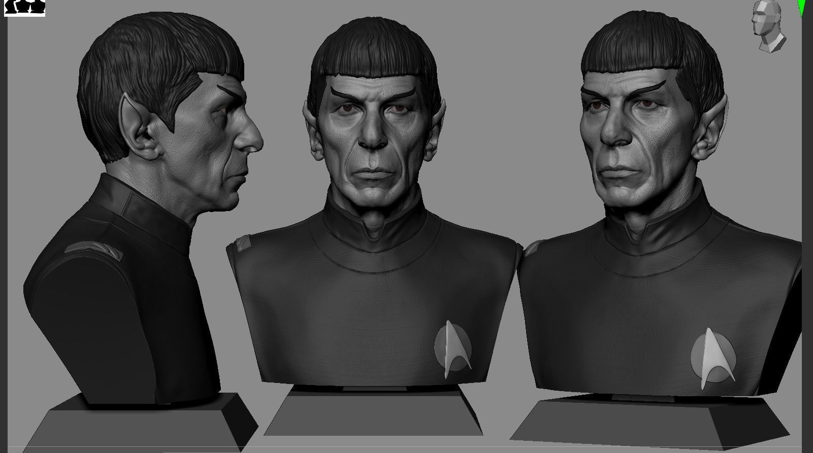 Mr Spock bust Leonard Nimoy 3D print model_5