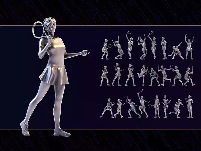 24 Tennis figures