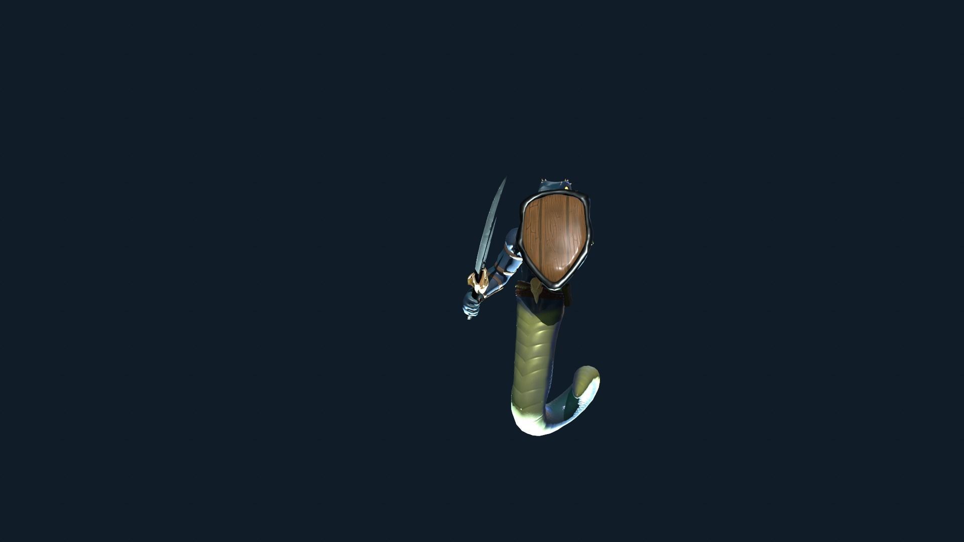 Snake Warrior Low-poly 3D model_5