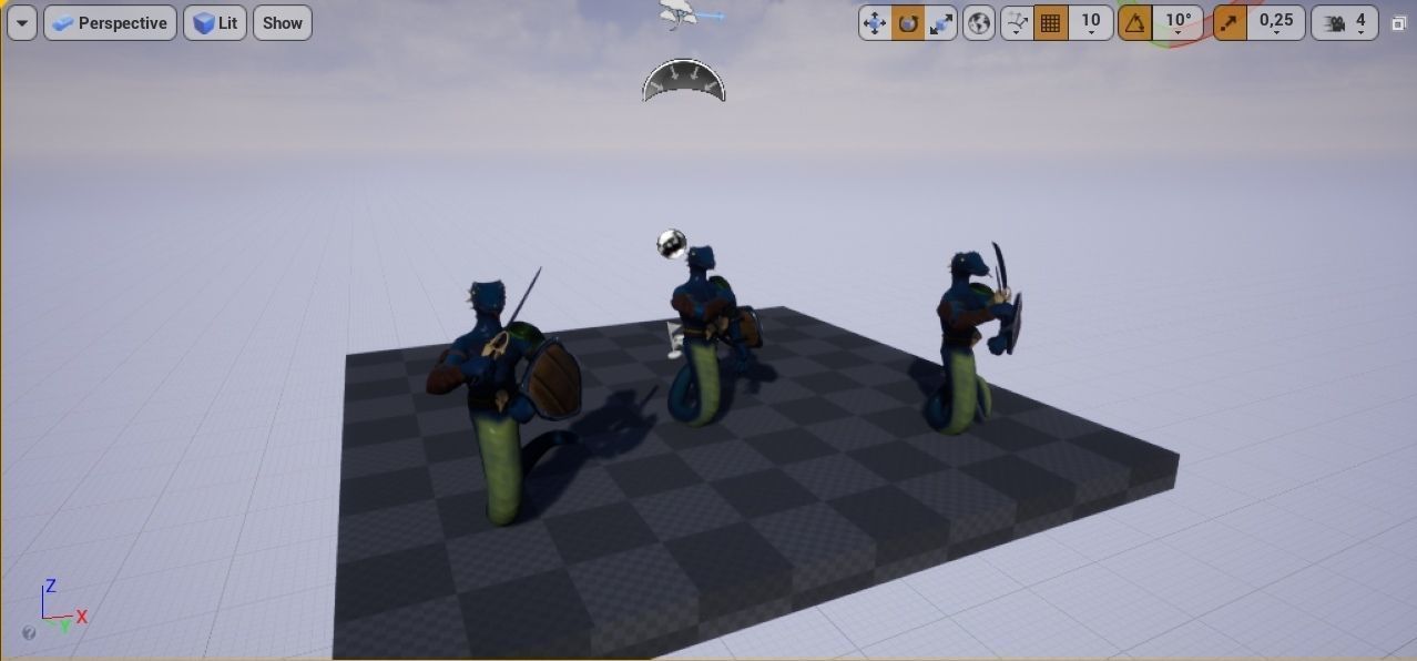 Snake Warrior Low-poly 3D model_10