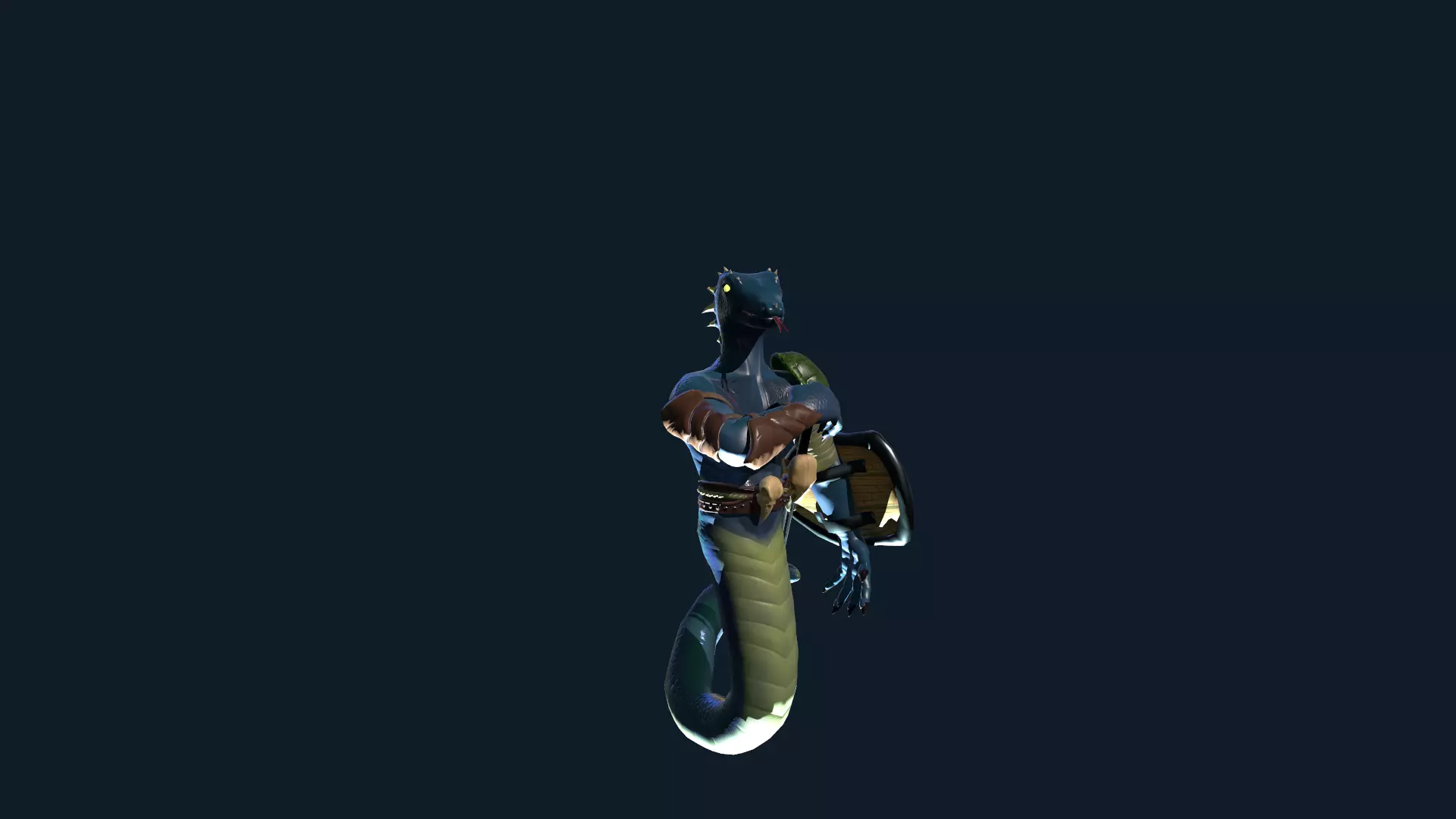 Snake Warrior Low-poly 3D model_0