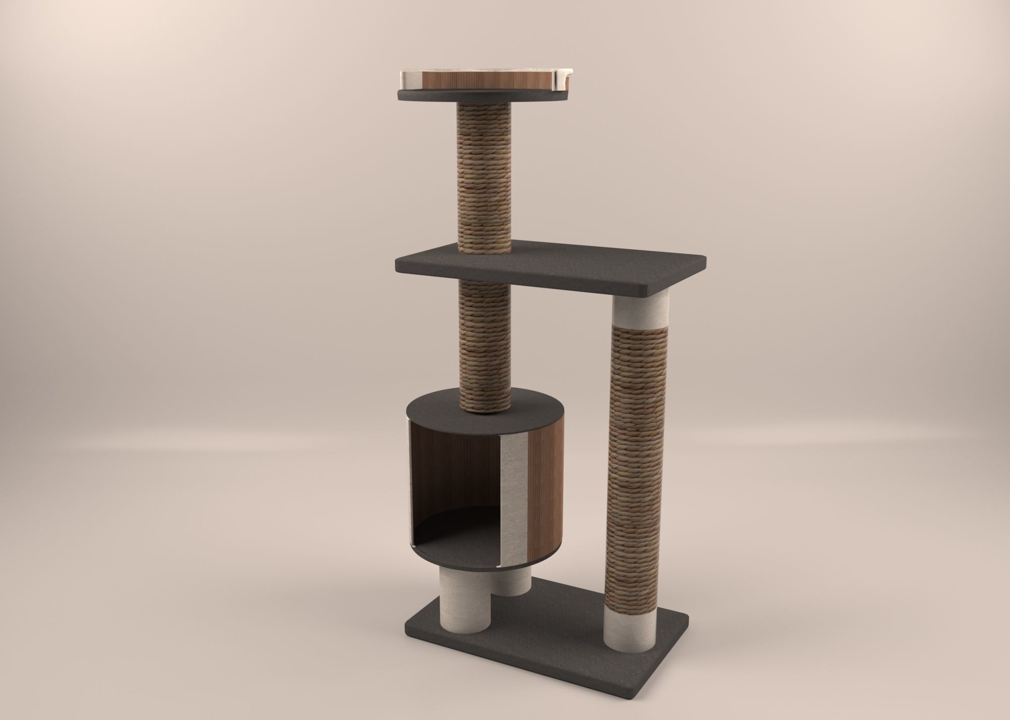 cat house  Free low-poly 3D model_0