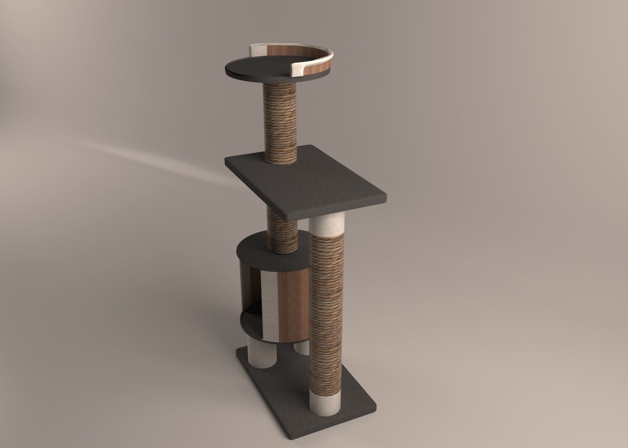 cat house  Free low-poly 3D model_1