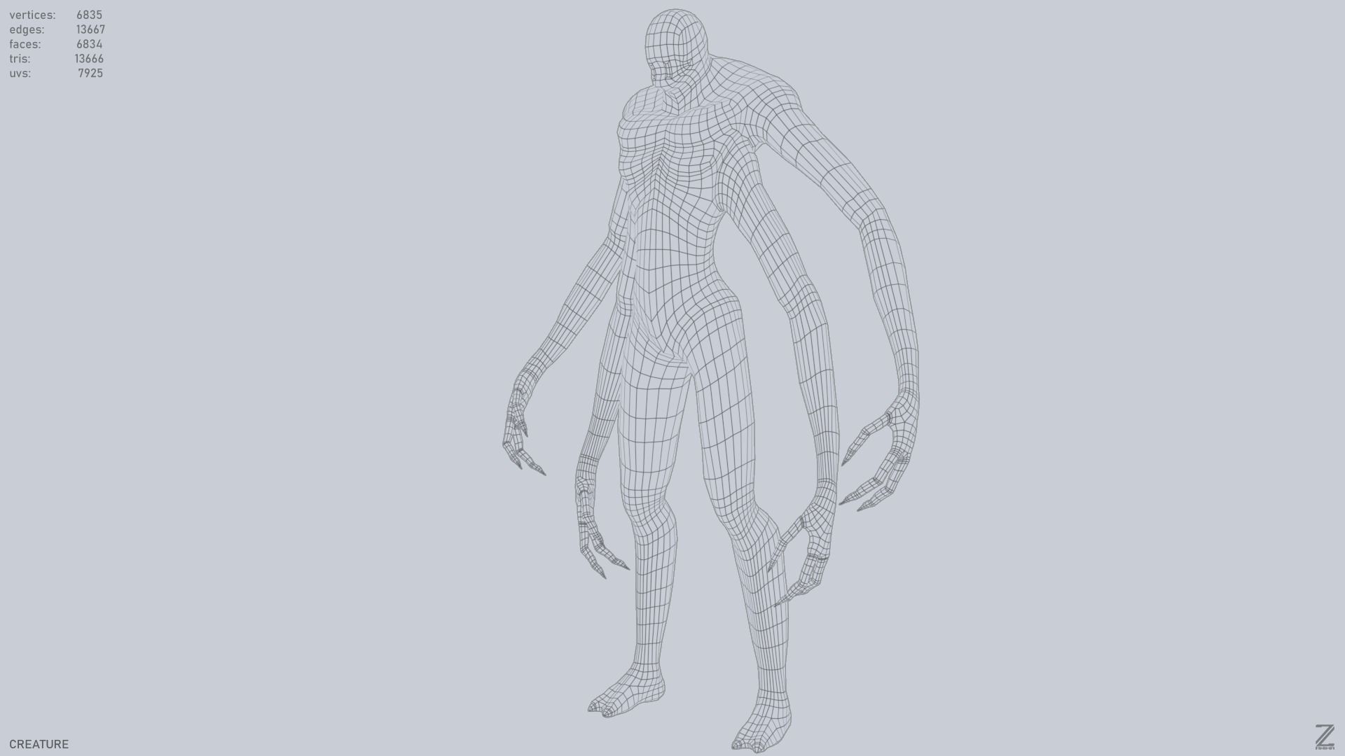 Creature Low-poly 3D model_9