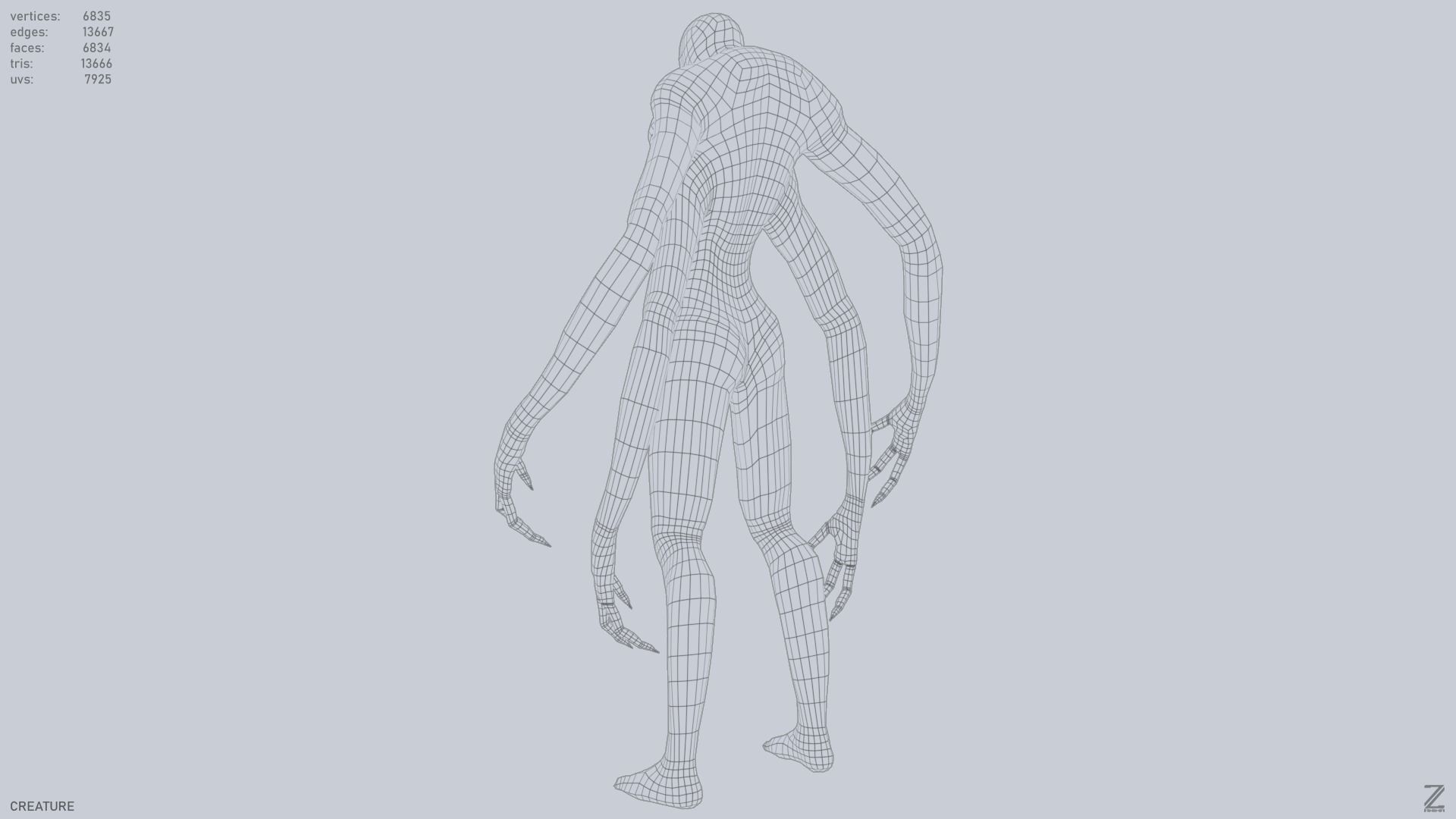 Creature Low-poly 3D model_11