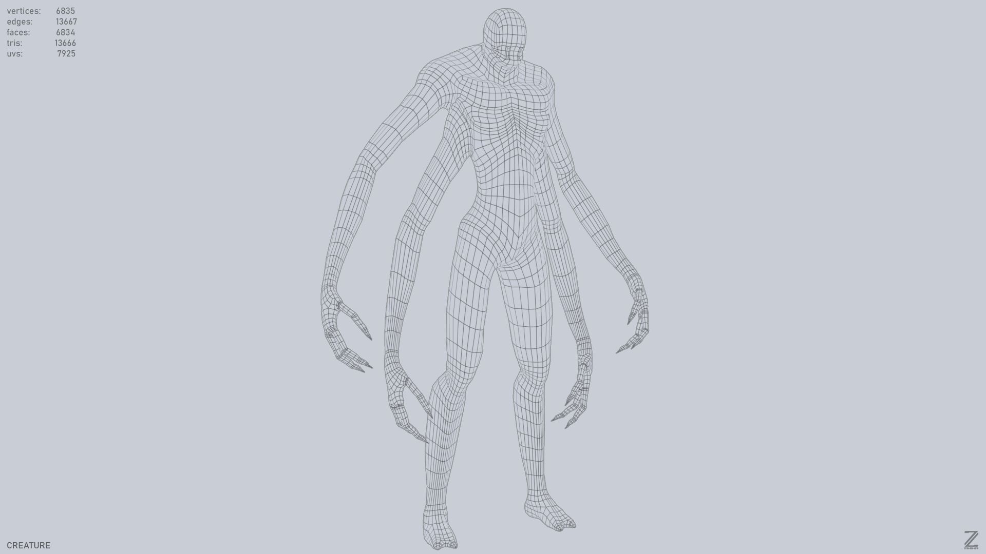 Creature Low-poly 3D model_14