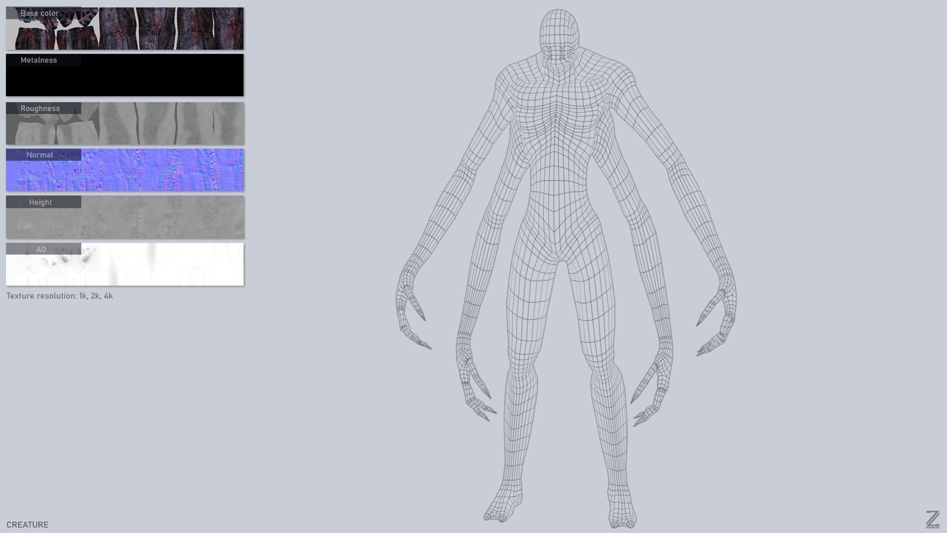 Creature Low-poly 3D model_2