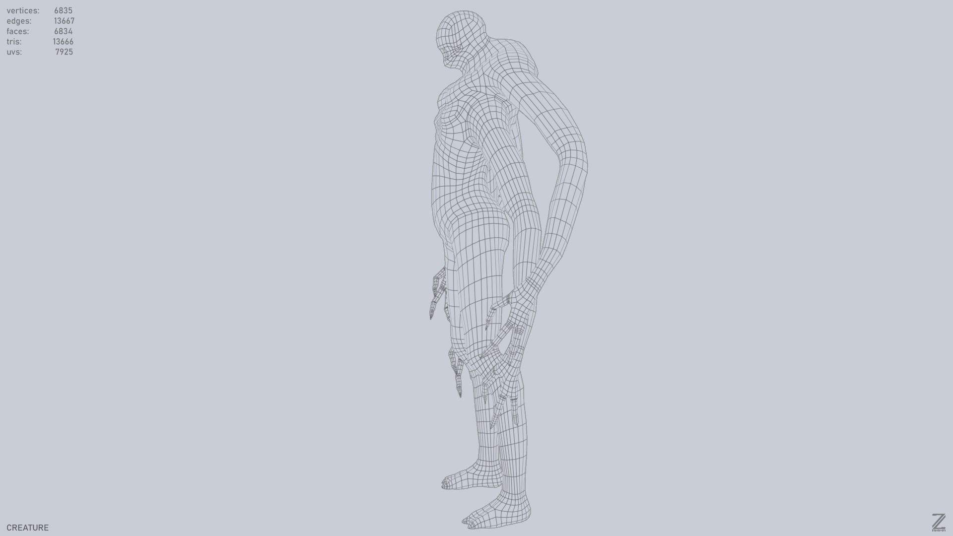 Creature Low-poly 3D model_10