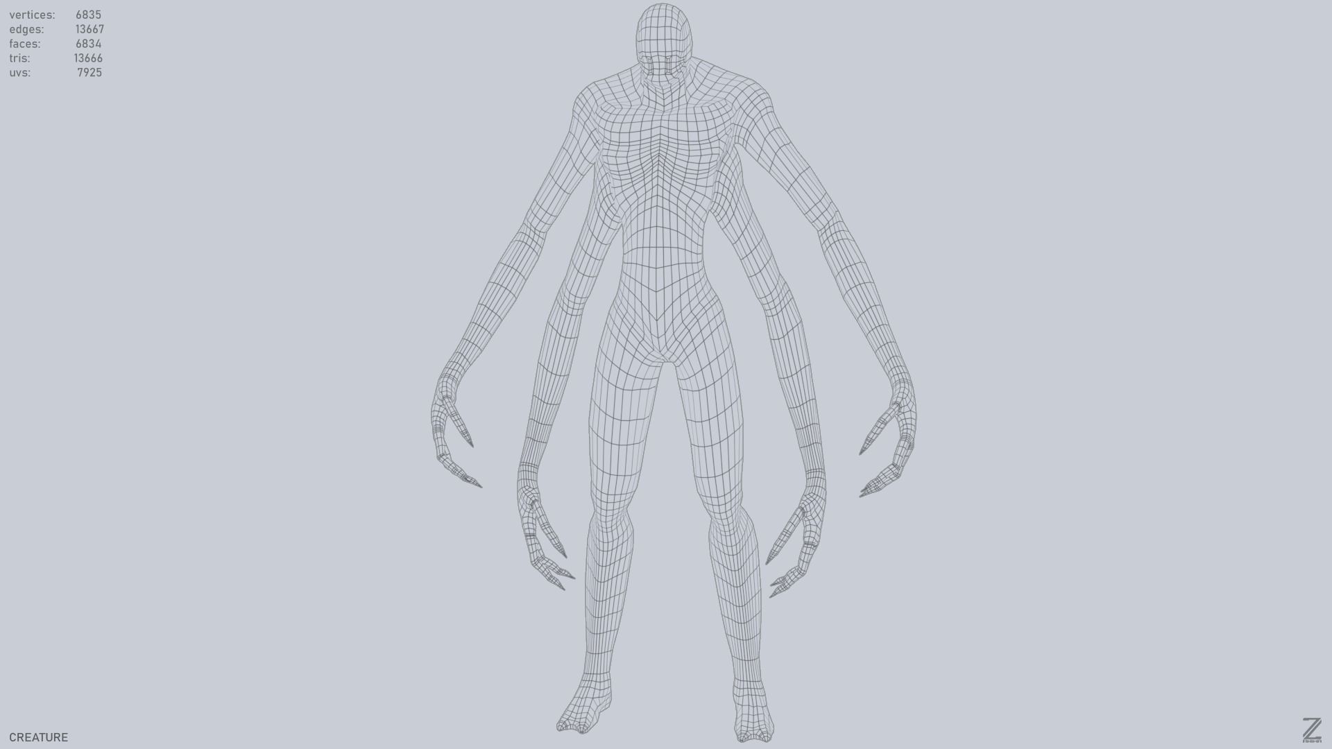 Creature Low-poly 3D model_15