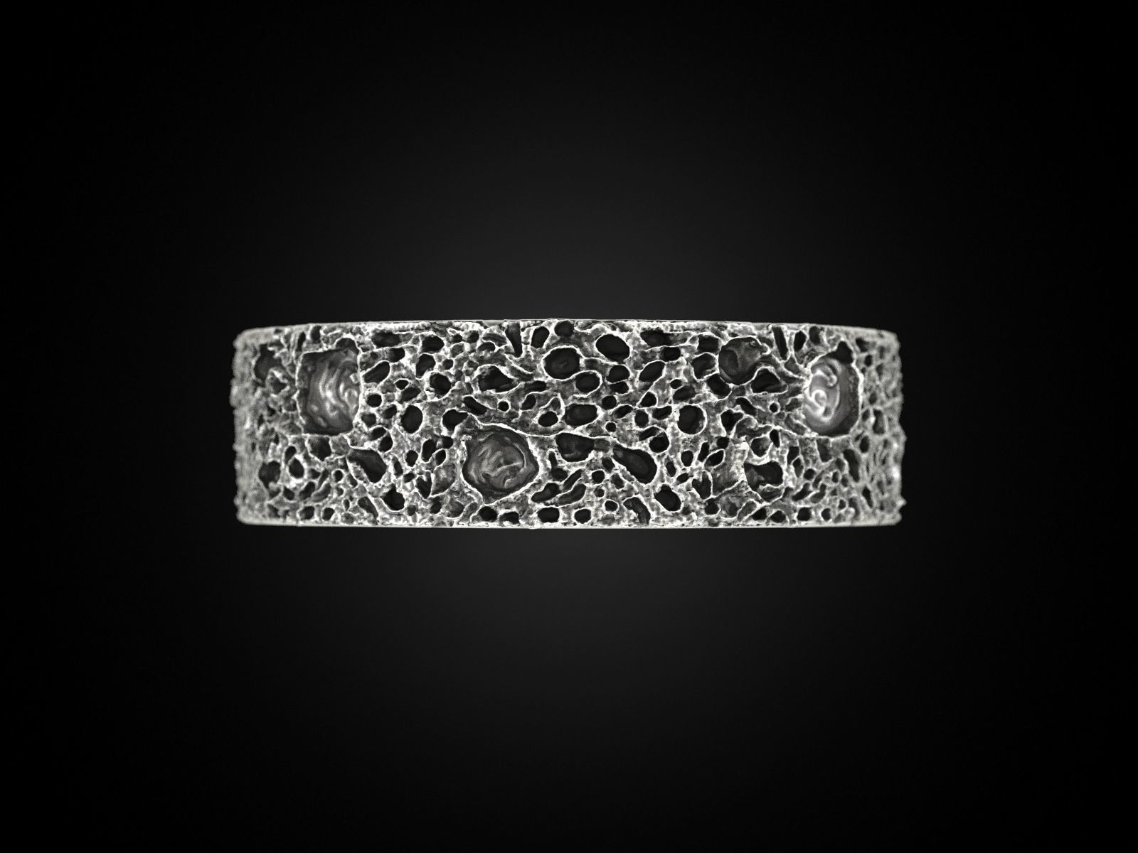 Moon craters ring 3D print model_4