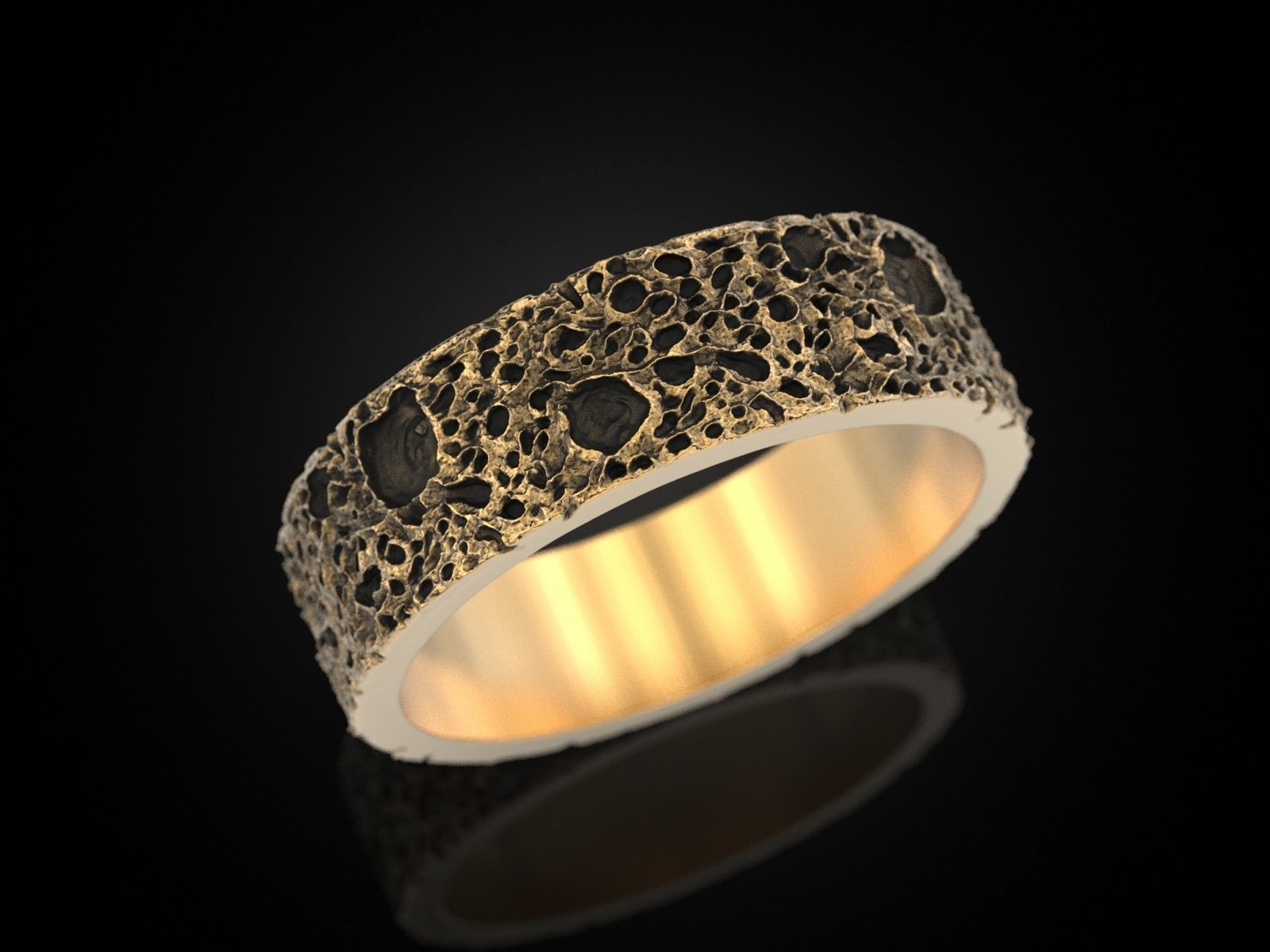 Moon craters ring 3D print model_6