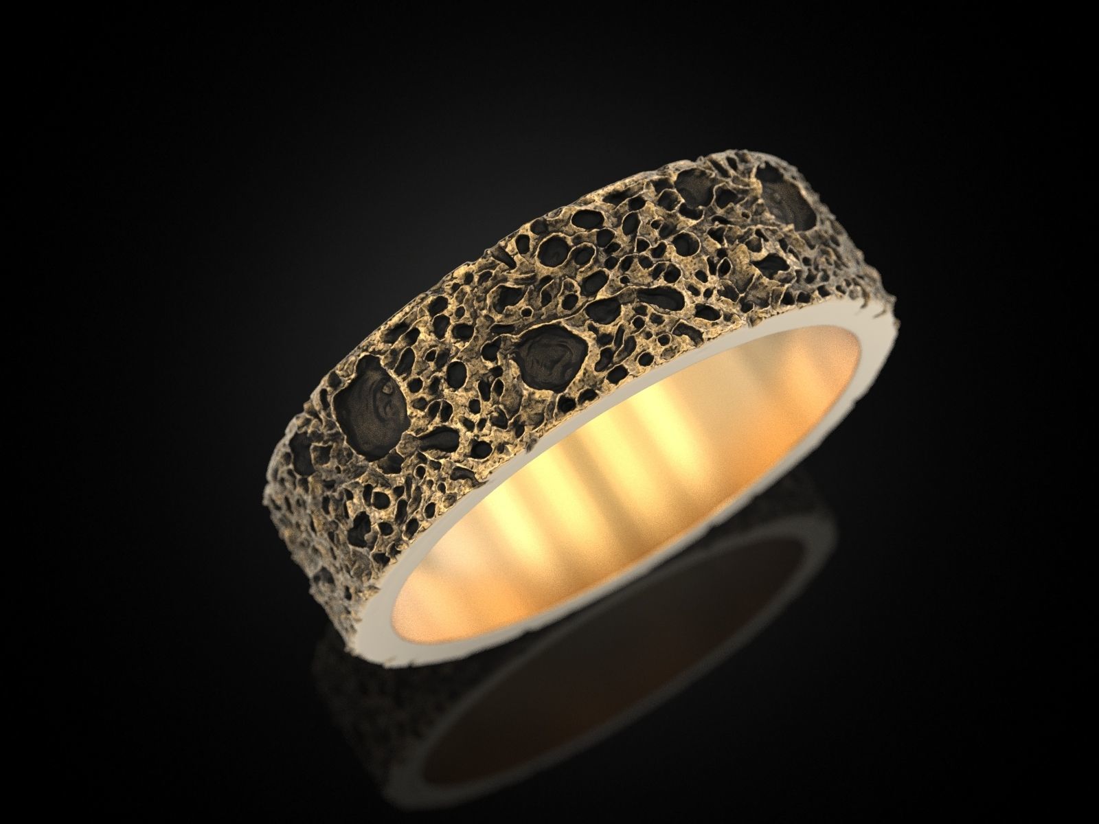 Moon craters ring 3D print model_5