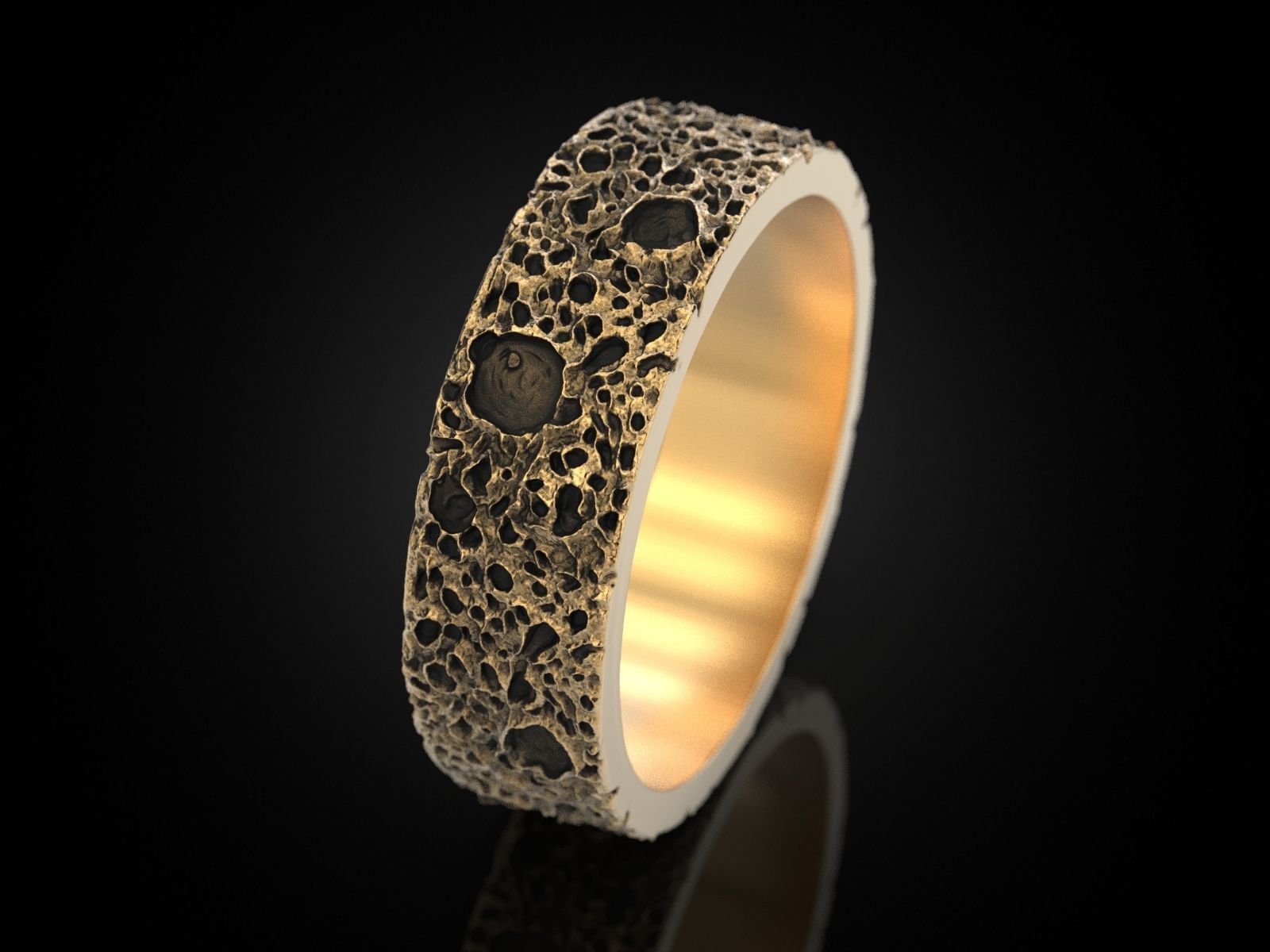 Moon craters ring 3D print model_7