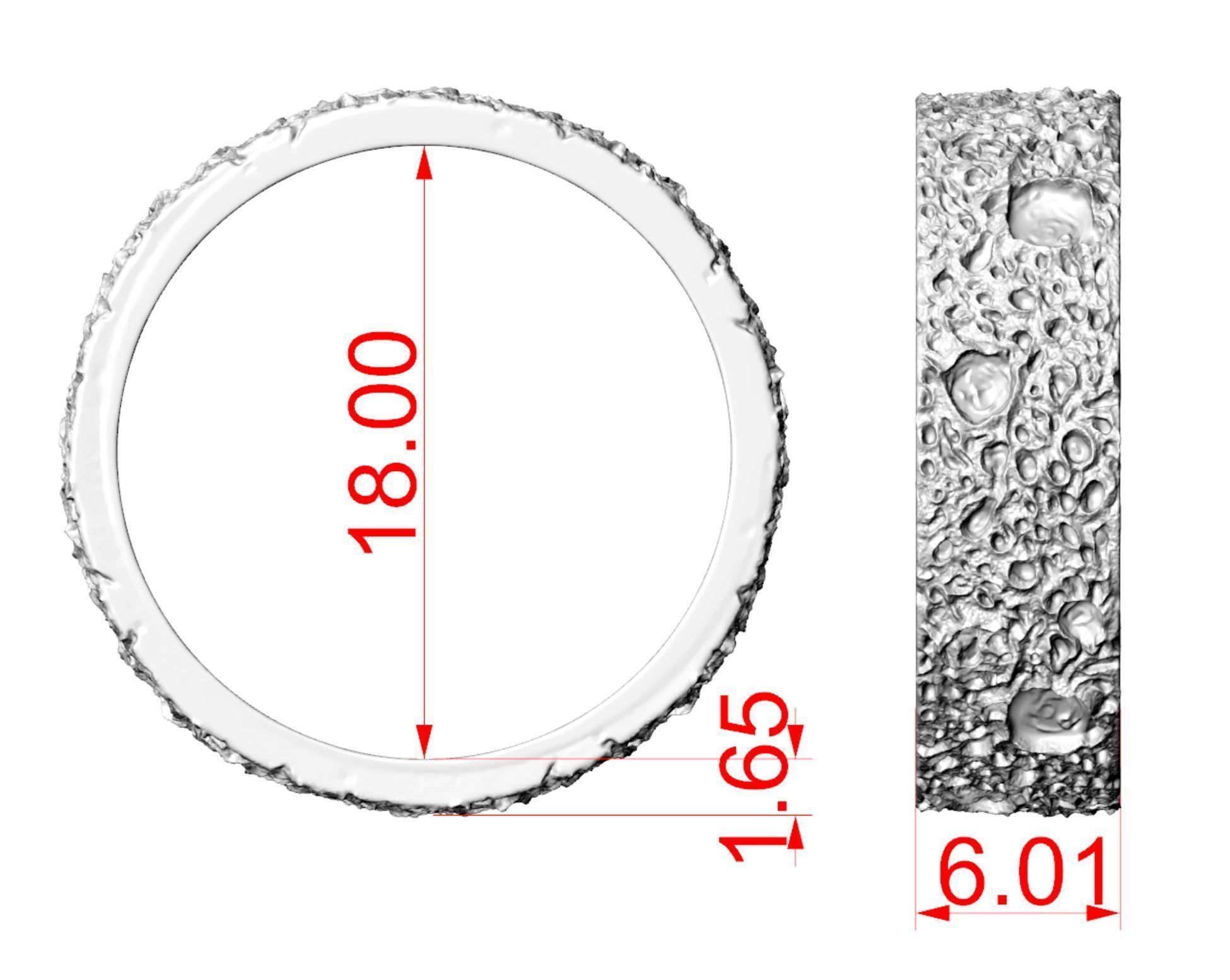 Moon craters ring 3D print model_10