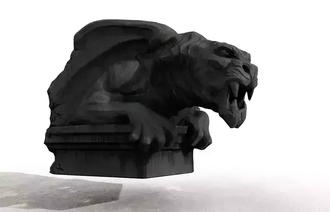 Gargoyle garnet Low-poly 3D model