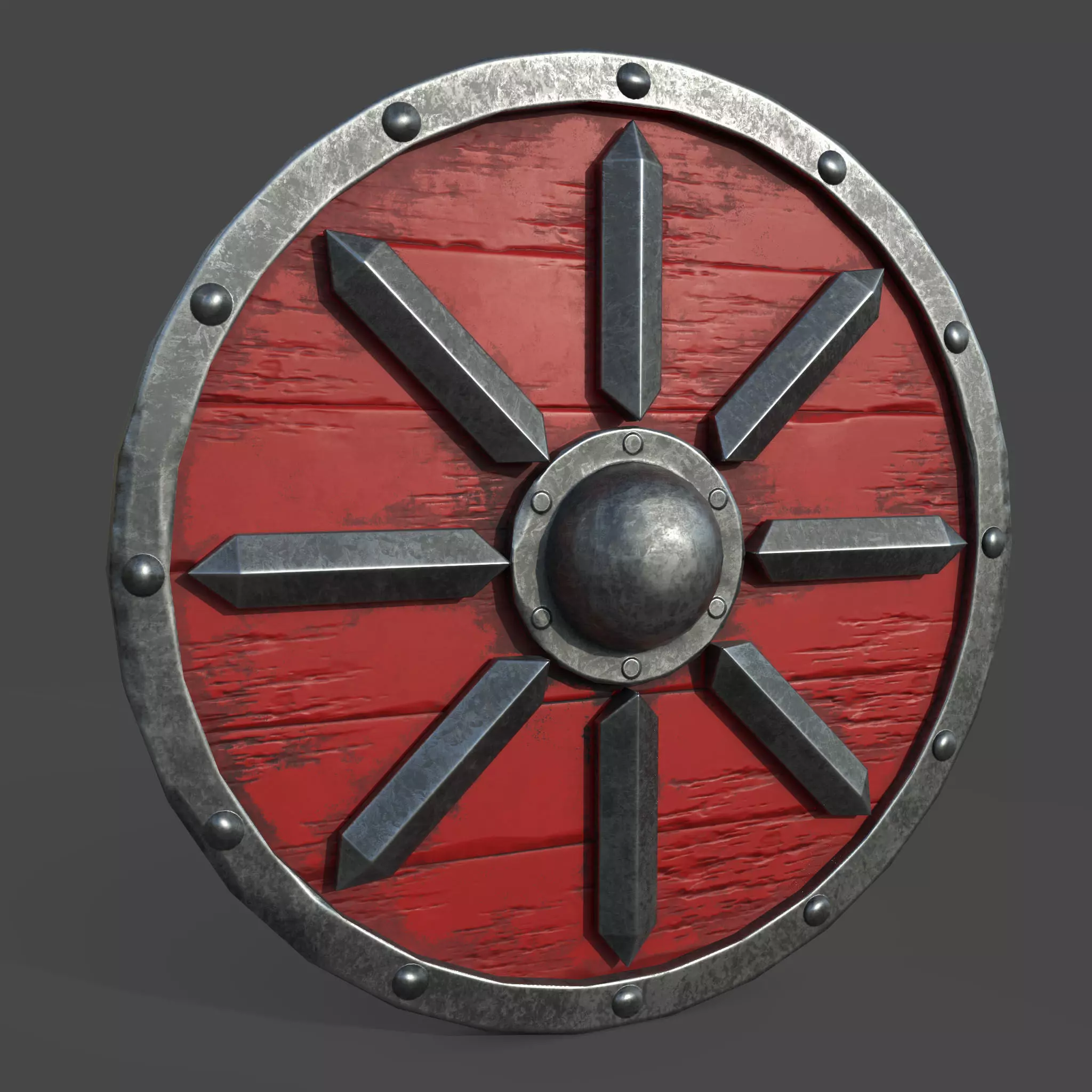 war shield Low-poly 3D model_0