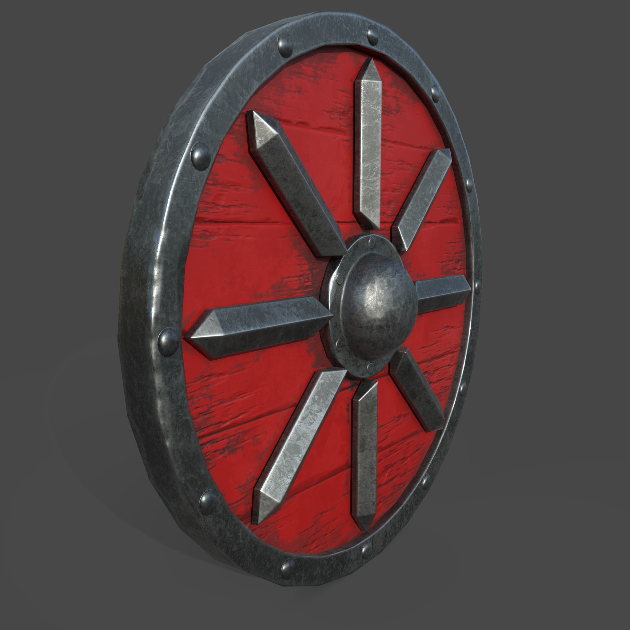 war shield Low-poly 3D model_2