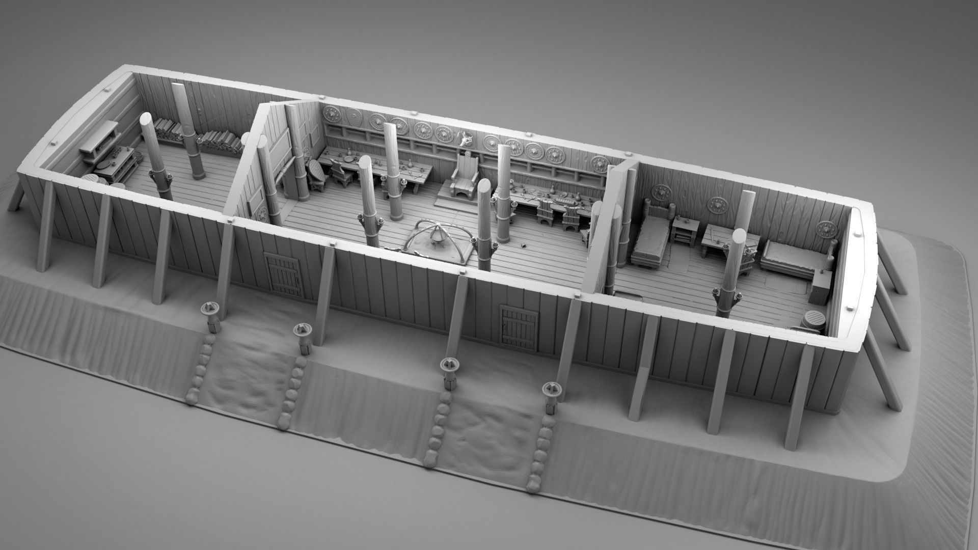 Detailing vikings house 3D print model_2