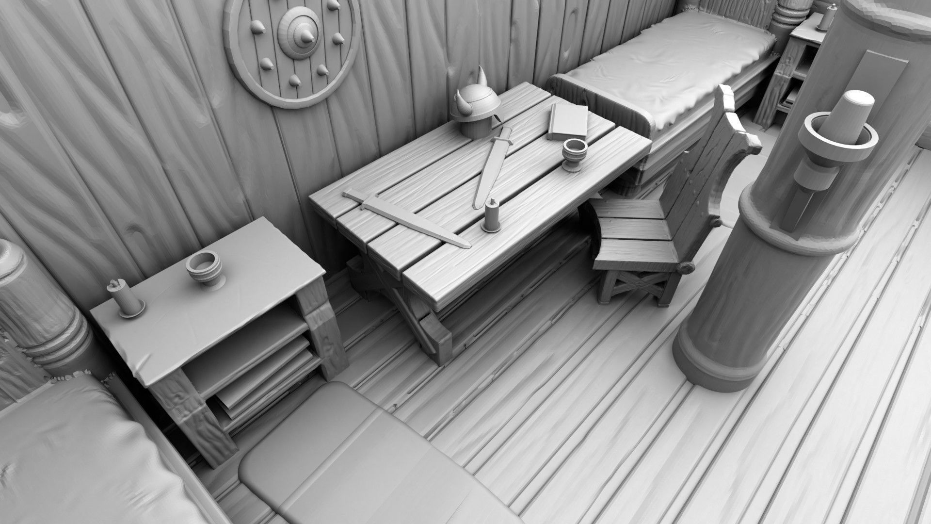 Detailing vikings house 3D print model_4