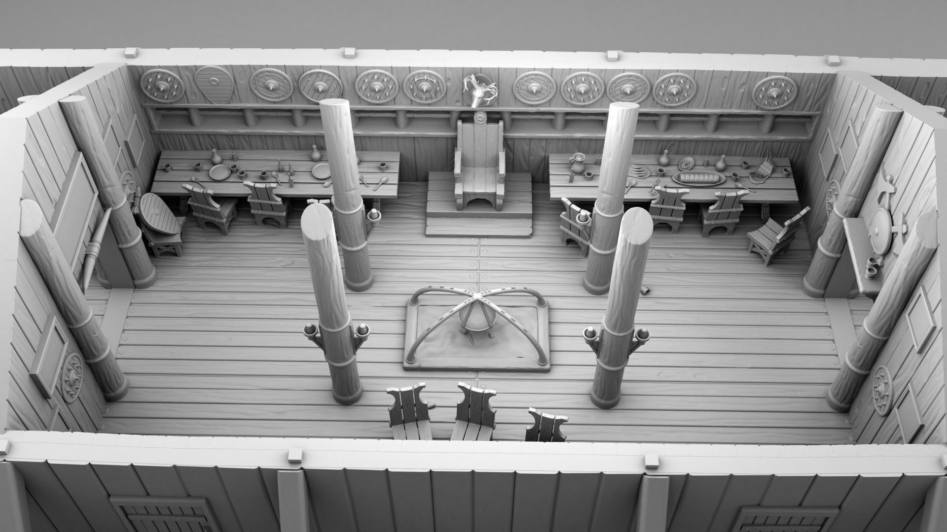 Detailing vikings house 3D print model_3