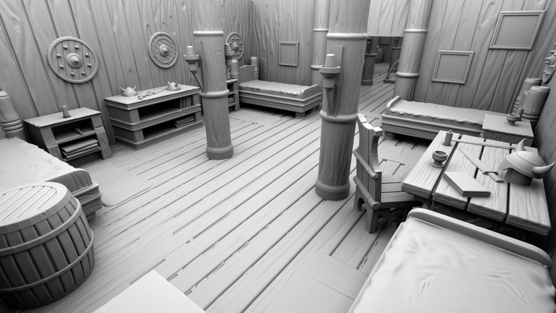 Detailing vikings house 3D print model_9