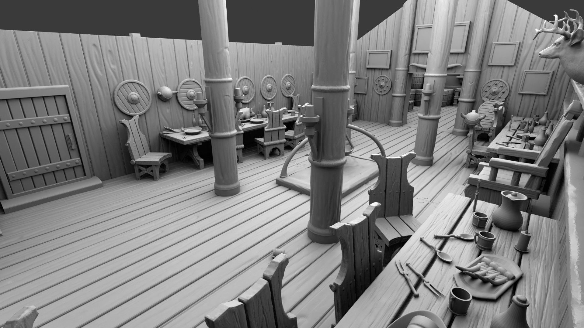 Detailing vikings house 3D print model_7