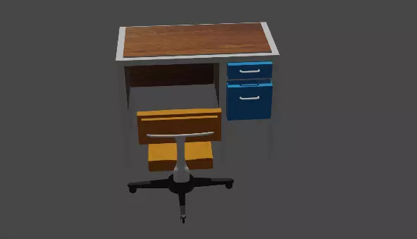 table chair Free low-poly 3D model