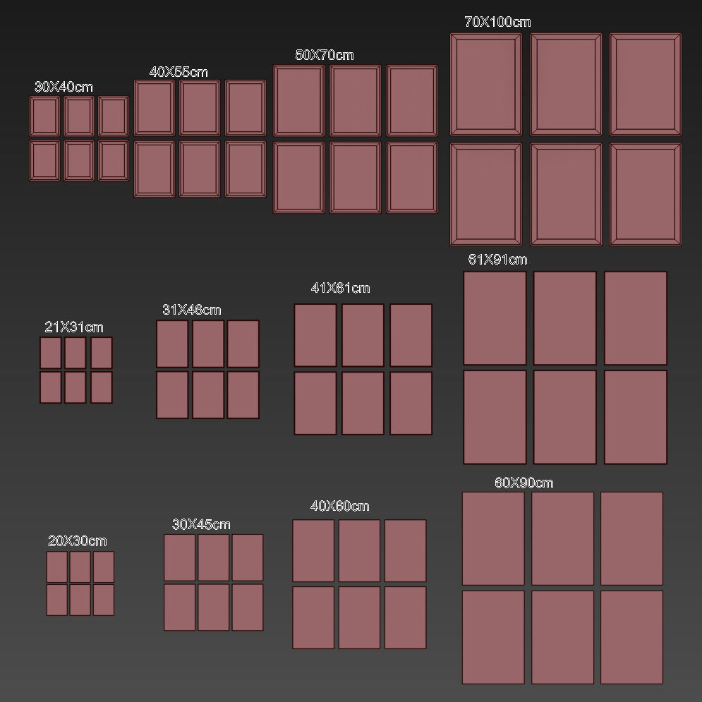 JUNIQE Dark leaves poster 3D model_8