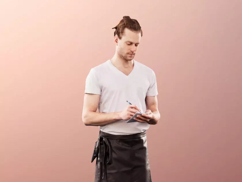 Milo 11236 - Man Bartender hipster taking order 3D model_0