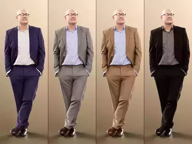 Matteo 11262 - 4 Texturevariations - Business Man Crossing Legs