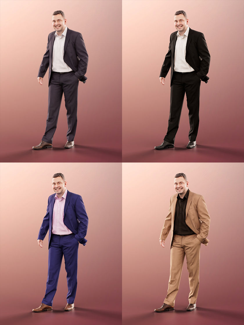 Tobias 11265 - 4 Texturevariations - Business Man 3D model_2