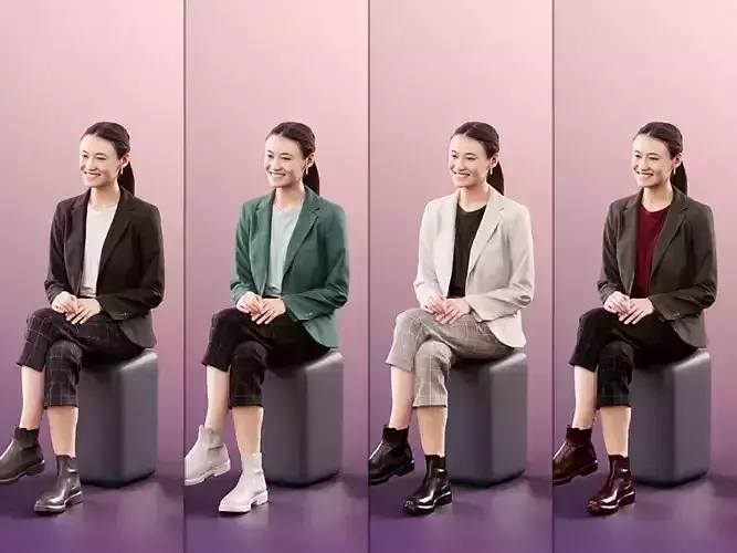 Francine 11283 -4 Texturevariations- Sitting Woman Crossed Legs