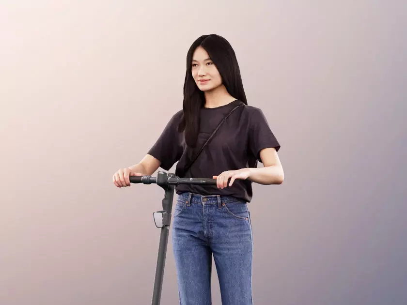 Francine 11290 - Casual Woman Riding Scooter 3D model_0